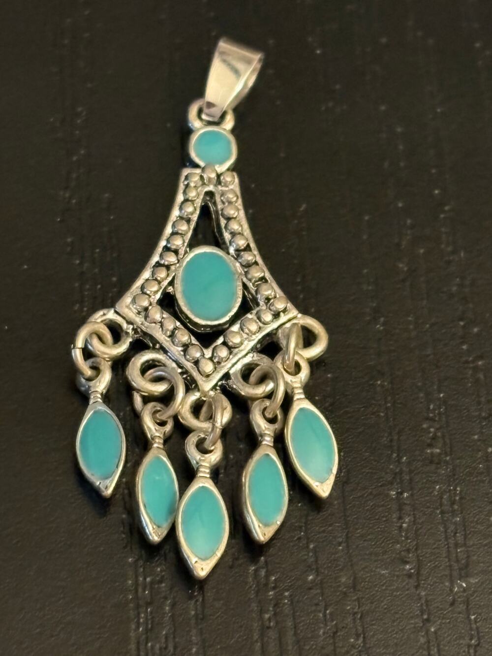 Southwestern Boho Turquoise Color Chandelier Pendant